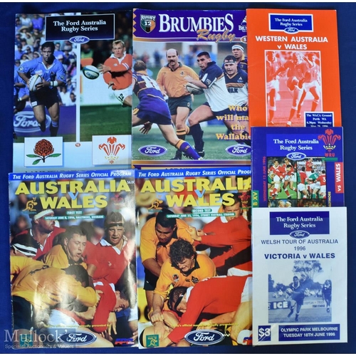 389a - 1996 Wales in Australia Rugby Programmes (7): Both tests, and the games v Victoria, Australia 'B', W... 