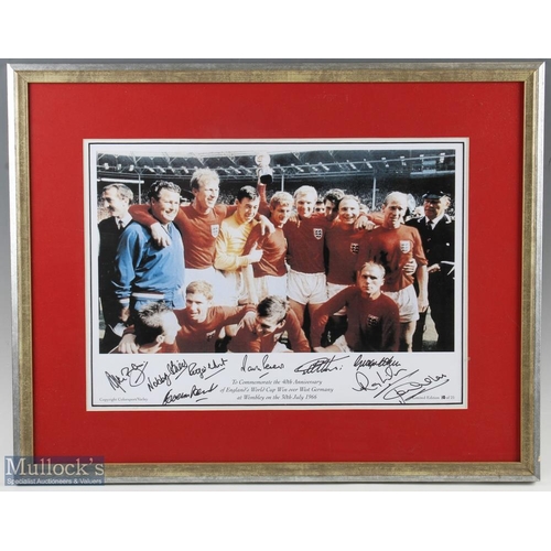 432 - 1966 England 40th Anniversary Limited Edition Signed Print signed by 9 players including Nobby Stile... 