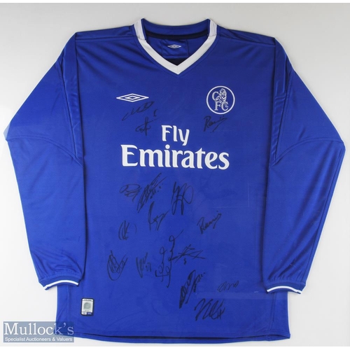 447 - 2003-05 Chelsea Team Signed Long Sleeve Shirt Framed Display signed with 16 signatures including Lam... 