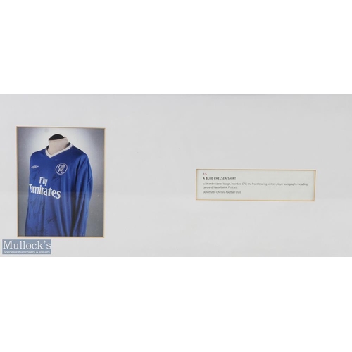 447 - 2003-05 Chelsea Team Signed Long Sleeve Shirt Framed Display signed with 16 signatures including Lam... 