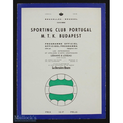 454 - 1964 European Cup Winners Final Sporting Portugal v MTK Budapest match programme; fair/good.