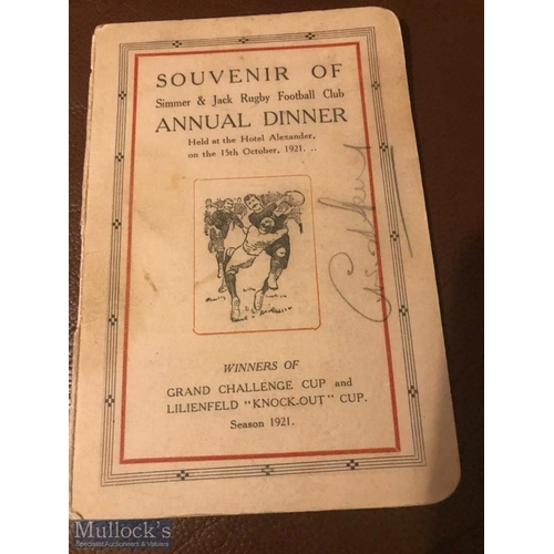 65 - 1921 Simmer & Jack RFC (Cape Town, South Africa) Rarest Multi-signed Rugby Annual Dinner Menu: Cup w... 