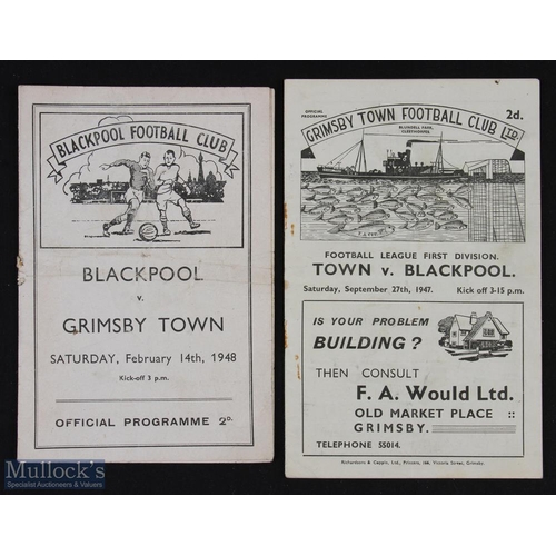 773 - 1947/48 Grimsby Town v Blackpool Div. 1 match programme 27 September 1947; reverse fixture Blackpool... 