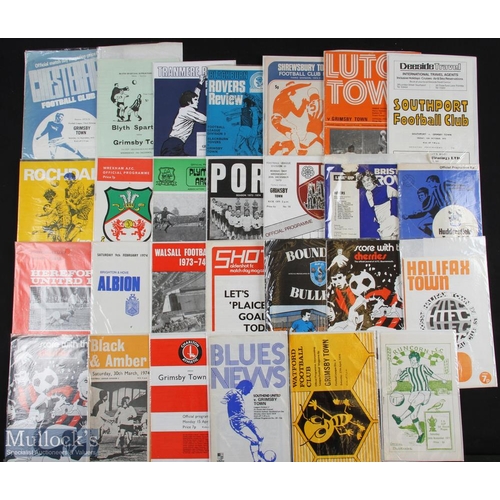 784 - Grimsby Town away match programme collection to include 1973/74 Div. 3 complete season + Luton Town ... 