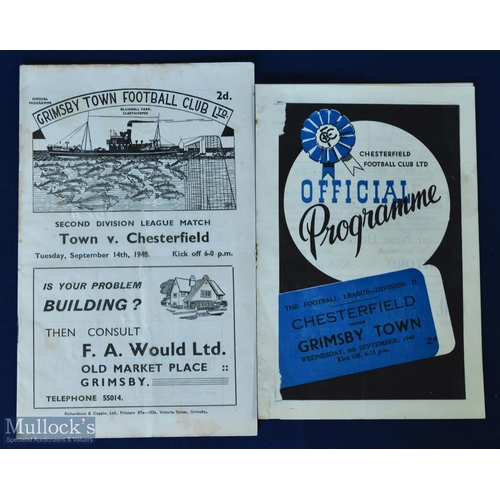 789 - 1948/49 Grimsby Town v Chesterfield Div. 2 match programme; also reverse fixture Chesterfield v Grim... 