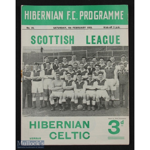 928 - 1949/50 Hibernian v Celtic Div. A match programme; 1951/52 Hibernian (Champions) v Rangers Div. A ma... 