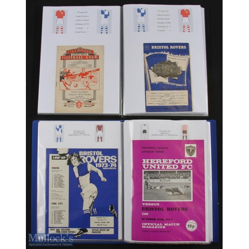 1291 - Bristol Rovers Football Programme collection to include 1950/51 Bournemouth, Colchester Utd, Walsall... 