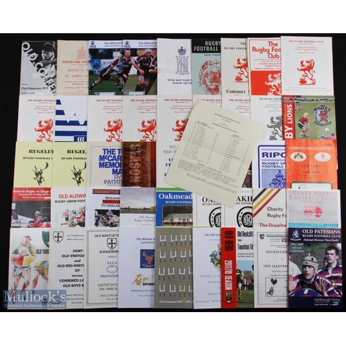 151 - English Club Rugby Programmes, O-R (c.90): Fine wide selection, 1950s to 2000s, first class and well... 