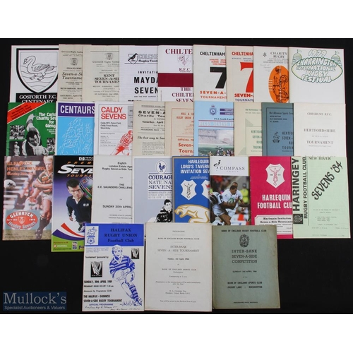 162 - Rugby Sevens Programmes in England A-L (c.75): A wide selection to include Compass Group Internation... 