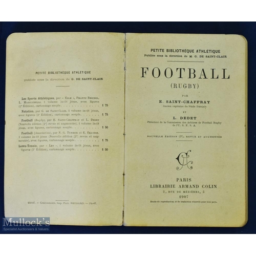 315 - 1902 Rare French Rugby Book: 114 pp softback from the Petite Bibliotheque Athletique Series, Footbal... 