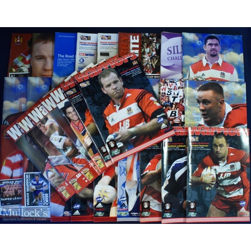 398a - Rugby League early 2000s Wigan Interest Home Progs (c.110): Modern glossies, VG condition