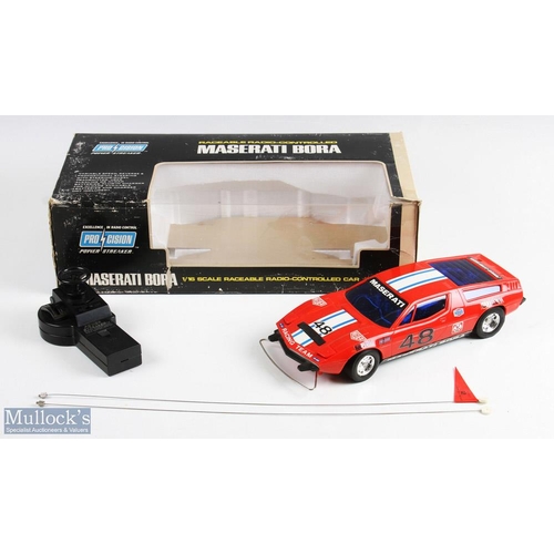 182 - 1978 Procision, Japan Battery Powered Remote Controlled Maserati Bora no. 74006 Boxed in red racing ... 