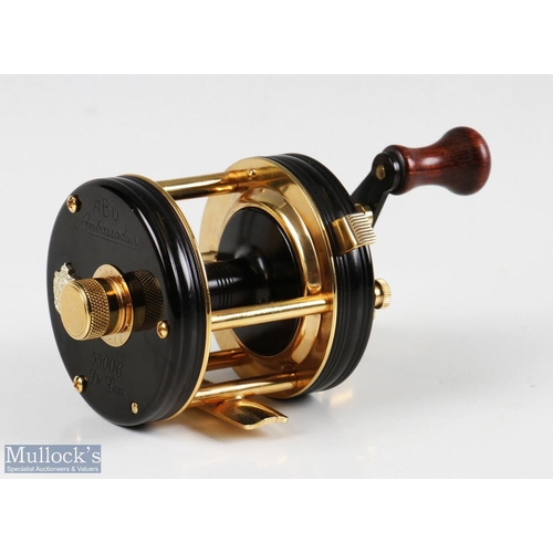 29 - ABU Ambassadeur 5500C Deluxe gold plated multiplier reel in black and gold finish, foot stamped 1500... 