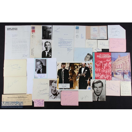 413 - Entertainment collection of signed pieces including: Johnny Ray, Hoagy Carmichael, Alan Jay Lerner, ... 