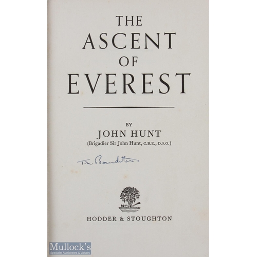 429 - 1954 The Ascent of Everest John Hunt 3rd edition signed copy by Tom Bourdillion, English mountaineer... 