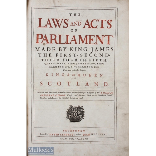 432 - 1681 The Laws and Acts of Parliament King James 1st large folio size rebound bound book in brown boa... 