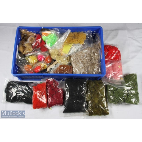 48 - Large collection of assorted fly tying accessories - inc bulk bags of wool in assorted colours, peac... 