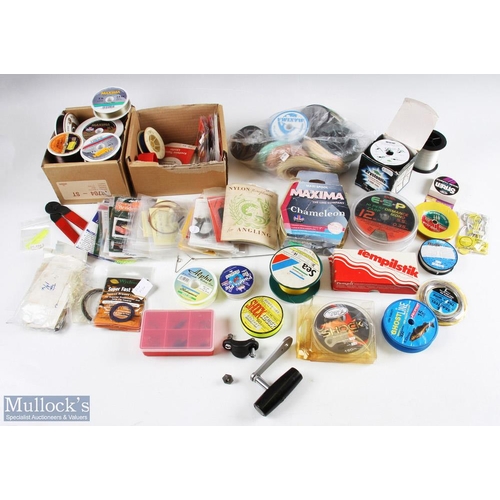 59 - A lifetime's collection of terminal tackle to include tippet / mono / hooks to nylon / tapered leade... 