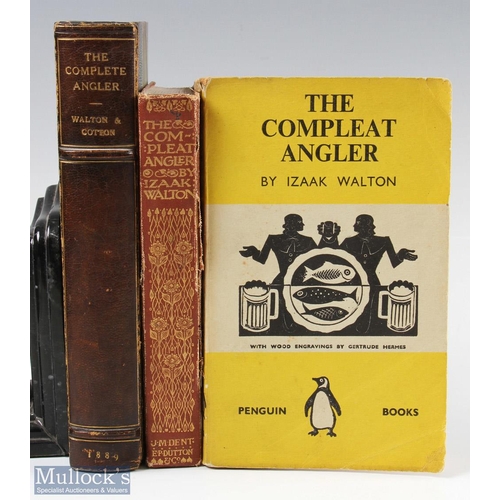 67 - 1889-1939 Three Copies of The Complete Angler, Izaak Walton an 1889 leather bound 16th edition with ... 