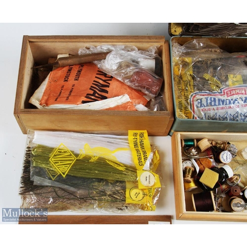 84 - Boxed Veniard Fly Dressers kit contains varnish, thread, feathers, fur silk etc, within 3x small box... 