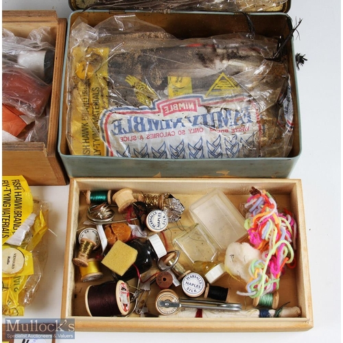 84 - Boxed Veniard Fly Dressers kit contains varnish, thread, feathers, fur silk etc, within 3x small box... 