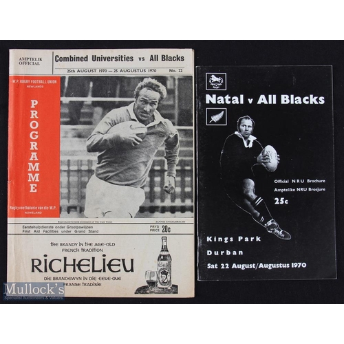 899 - 1970 Natal and Combined Universities v NZ Rugby Programmes (2): The first excellent, the second a li... 