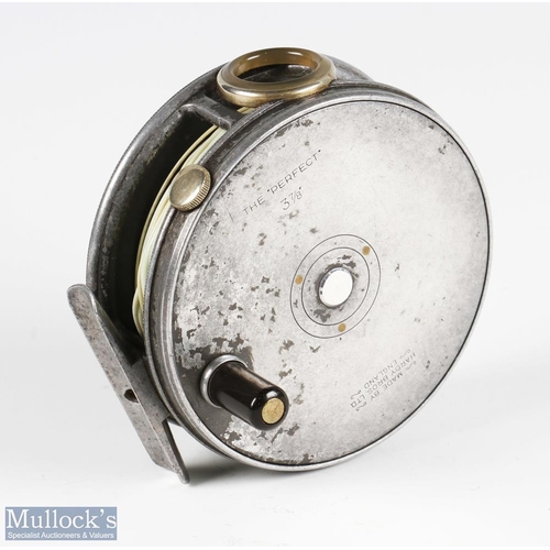 6 - Hardy Bros alloy Perfect trout fly reel and spare spool, 3 7/8