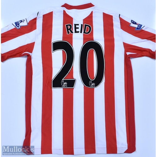 1025 - Sunderland 2008/09 Reid No 20 match issue home football shirt Premier League badges to sleeves, Umbr... 