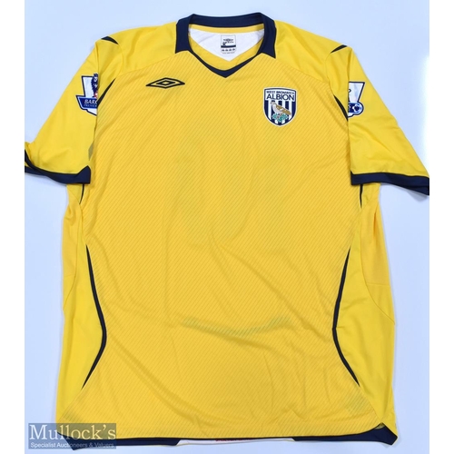 1027 - West Bromwich Albion 2008/09 Miller No 10 match issue away football shirt Premier League badges to s... 