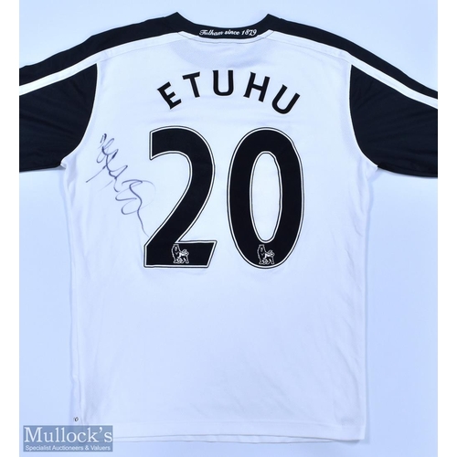 1029 - Fulham 2009/10 (Signed) Etuhu No 20 match issue home football shirt, autographed to rear, Premier Le... 