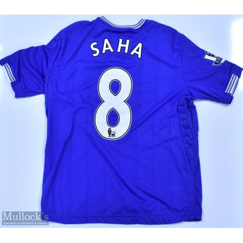 1031 - Everton 2009/10 Saha No 8 match issue home football shirt Premier League badges to sleeves, Le CoqSp... 