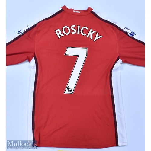 1033 - Arsenal 2009 Rosicky No 7 match issue home football shirt Premier League badges to sleeves, Nike/Emi... 