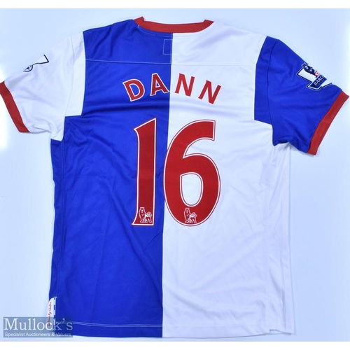 1038 - Blackburn Rovers 2011/12 Dann No 16 match issue home football shirt Premier League badges to sleeves... 