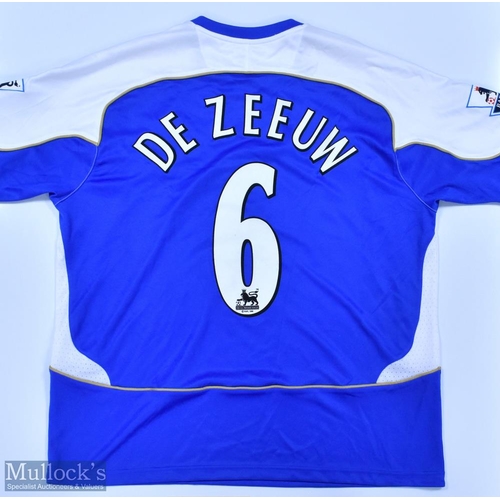 1039 - Wigan Athletic 2006/07 De Zeeuw No 6 match issue home football shirt Premier League badges to sleeve... 