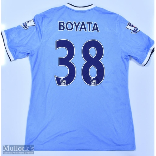 1041 - Manchester City 2013/14 Boyata No 38 match issue home football shirt Premier League badges to sleeve... 