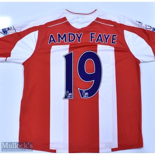 1076 - Stoke City 2009/10 Amdy Faye No 19 match issue home football shirt Premier League badges to sleeves,... 