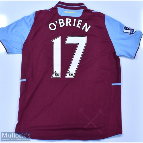 1080 - West Ham United 2012/13 O'Brien No 17 match issue home football shirt Premier League badges to sleev... 