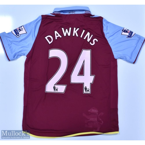 1082 - Aston Villa 2012/13 (Signed) Dawkins No 24 match issue home football shirt autographed and dedicated... 