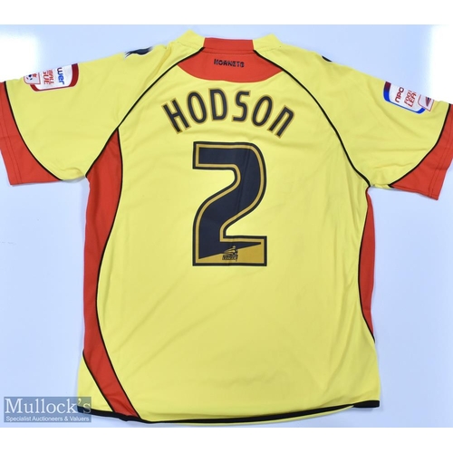 1083 - Watford 2011/12 Hodson No 2 match issue home football shirt Football League badges to sleeves, Burrd... 