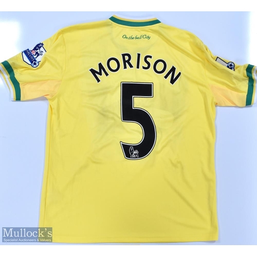 1085 - Norwich City 2011/12 (Multi-Signed) Morrison No 5 match issue home football shirt autographed by the... 