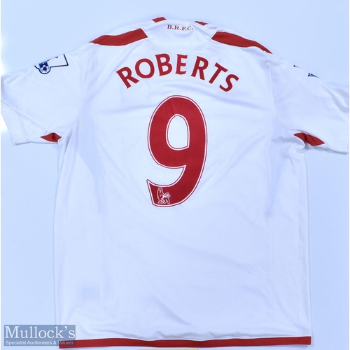 1091 - Blackburn Rovers 2009/10 Roberts No 9 match worn away football shirt Premier League badges to sleeve... 