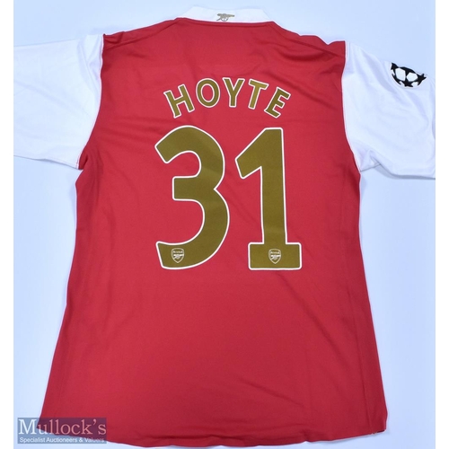 1093 - Arsenal 2007/08 Hoyte No 31 match issue home football shirt Champions League sleeve badge, Nike/Emir... 