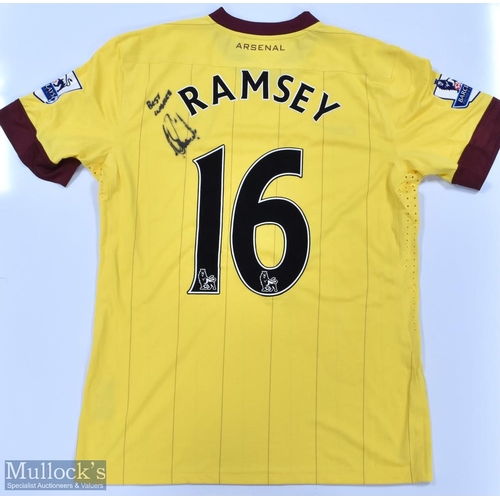 1095 - Arsenal 2010/11 (Signed) Ramsey No 16 away football shirt autographed to the rear, Premier League ba... 