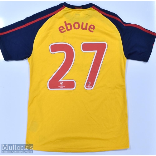 1096 - Arsenal 2008/09 Eboue No 27 away football Champions League badges to sleeves, Nike/Emirates, short s... 