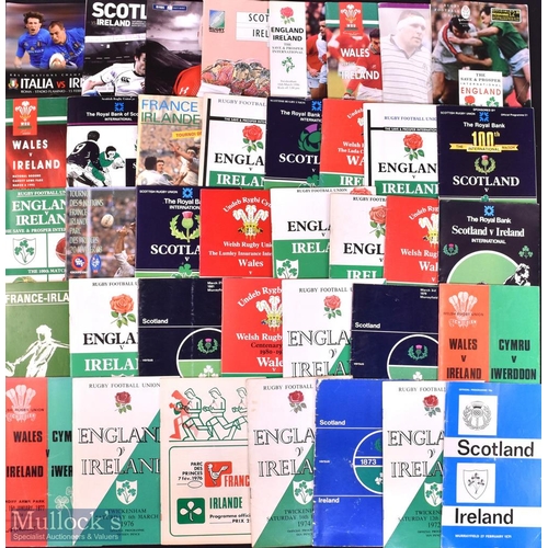 120 - 1957-96 Irish 5 Nations Away Rugby Programmes (c.50): Mostly 1960s onwards, including rarer at Paris... 