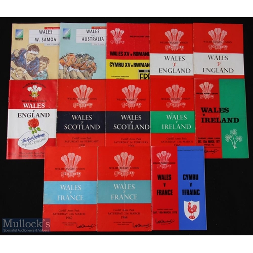 189 - 1960-1987 Wales Home Rugby Programme Selection (11): Wales v England 1961, 1963 & 1987; v Scotland 1... 