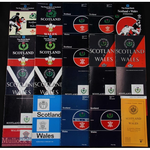 193 - 1951-1993 Scotland v Wales Rugby Programmes (20): v 1951 (shock 19-0 win), 1955-1985 inclusive & 198... 