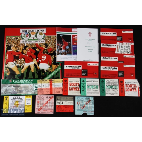 197 - Wales & Lions etc Rugby Miscellany (22): Wales v Scotland 1994 programme plus ticket, WRU Lunch, Tea... 