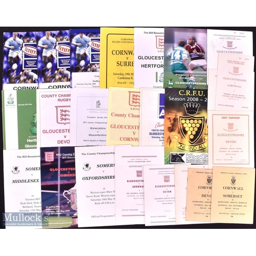 204 - 1960s-2000s County Championship Rounds Rugby Programmes (56): Including some very interesting issues... 