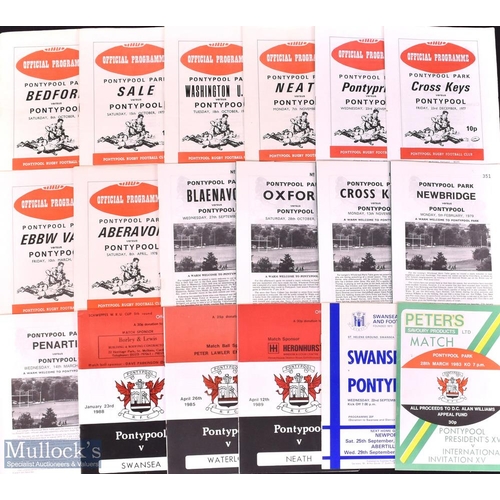 215 - 1970s-1990s Welsh Club Rugby Programmes (c70): Wide range of first & second-class club issues over 3... 